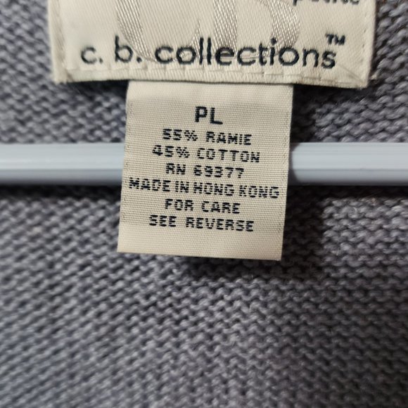 Women's Petite CB Collections Embroidered Snowman Zip Up Sweater Vest - Picture 8 of 9